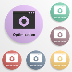 Wall Mural - online marketing, optimization badge color set icon. simple glyph, flat vector of online marketing i