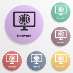 Wall Mural - online marketing, network badge color set icon. simple glyph, flat vector of online marketing icons 