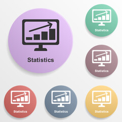 Wall Mural - online marketing, statistics badge color set icon. simple glyph, flat vector of online marketing ico