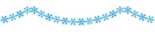 Christmas Blue Snowflakes Garland, Illustration For Winter Season Vector Isolated On White Background