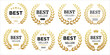 Best seller icon designs set with laurel, best seller badge logo template isolated on white vector illustration eps 10