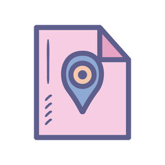 Sticker - gps mark inside document vector design