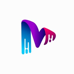 Wall Mural - letter M Play logo with modern concept