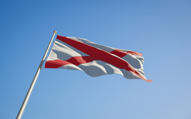 Alabama US State Flag at sky background