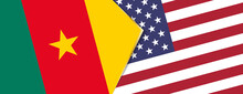 Cameroon And USA Flags, Two Vector Flags.
