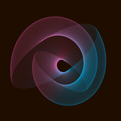 Wall Mural - Spirograph abstract element on a black background