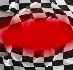 Wall Mural - Checkered flag on red