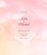 Pink  sky.  Vector wedding invitation design template