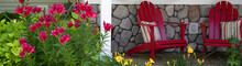 Vivid Red Stargazer Lily Coordinates Perfectly With The Red Adirondack Chairs On The Front Porch Of This Michigan Home. 