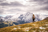 Fototapeta Na ścianę - hiking in the mountains of the alps