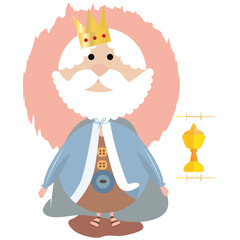 Cartoon of a magi king. Nativity character - Vector