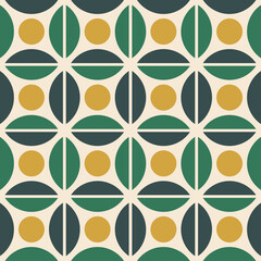 Wall Mural - abstract geometric shapes, gold and green background, pattern. vector illustration.