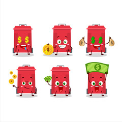 Poster - Plastic trash can cartoon character with cute emoticon bring money