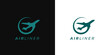 Plane icon. Air travel logo. Flight symbol. Airplane transport sign. Airline agency emblem. Vector illustration.