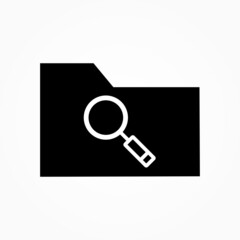 Sticker - folder with magnifying glass icon