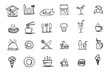 © Aliaksandr Siamko - Food courts icons set. Hand-drawn set of food courts vector icons for web design isolated on white background.