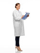 © Syda Productions - medicine, profession and healthcare concept - female doctor or scientist in white coat with clipboard and pen