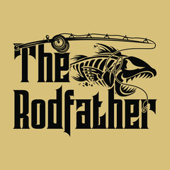 The rodfather - fisherman,boat,fish vector,vintage fishing emblems,fishing labels, badges - fishing t shirt design