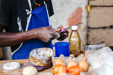 Wall Mural - african cooking place