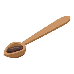 Sticker - Chocolate paste spoon icon. Isometric of chocolate paste spoon vector icon for web design isolated on white background