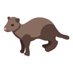 Wall Mural - Zoo mink icon. Isometric of zoo mink vector icon for web design isolated on white background