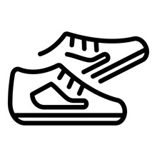 Nordic Walking Shoes Icon. Outline Nordic Walking Shoes Vector Icon For Web Design Isolated On White Background