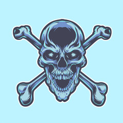 Sticker - skull and crossbones