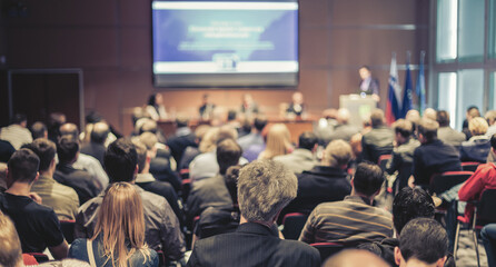 Business Conference and Presentation. Audience at the conference hall.