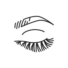 Eyelash extensions color line icon. Pictogram for web page, mobile app, promo.