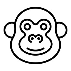 Sticker - African gibbon icon. Outline african gibbon vector icon for web design isolated on white background