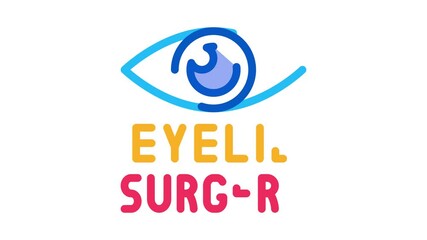 Sticker - eyelid surgery Icon Animation. color eyelid surgery animated icon on white background