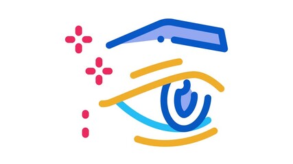 Sticker - eyelid surgery result Icon Animation. color eyelid surgery result animated icon on white background