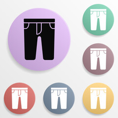 Sticker - Pants badge color set icon. Simple glyph, flat vector of wash icons for ui and ux, website or mobile application