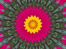 Pink And Yellow Flower Kaleidoscope Background