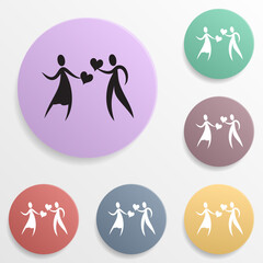 Poster - Find a loved one badge color set icon. Simple glyph, flat vector of valentine's day- wedding icons for ui and ux, website or mobile application