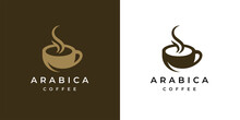 Premium Coffee Shop Logo. Cafe Mug Icon. Latte Aroma Symbol. Espresso Hot Drink Cup Sign. Arabica Cappuccino Emblem. Vector Illustration.