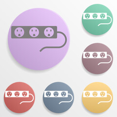 Electrical socket sign badge color set icon. Simple glyph, flat vector of web icons for ui and ux, website or mobile application