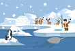 © focus_bell - Arctic landscape with Eskimo Igloo ice house  family background