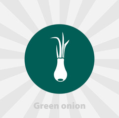 Wall Mural - Green onion isolated vector icon. vegetables design element