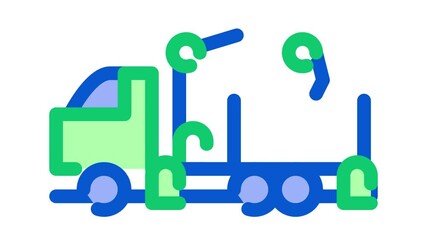 Canvas Print - manipulator truck Icon Animation. color manipulator truck animated icon on white background