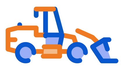 Wall Mural - road repair machine Icon Animation. color road repair machine animated icon on white background