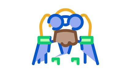 Wall Mural - forester looking binoculars Icon Animation. color forester looking binoculars animated icon on white background