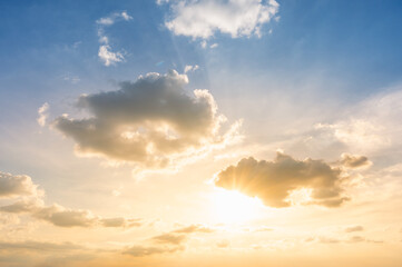 Wall Mural - sunset sky for background or sunrise sky and cloud at morning.