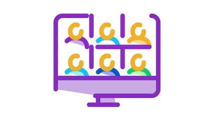 Canvas Print - online conference Icon Animation. color online conference animated icon on white background