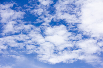 Clear blue color sky with white cloud background