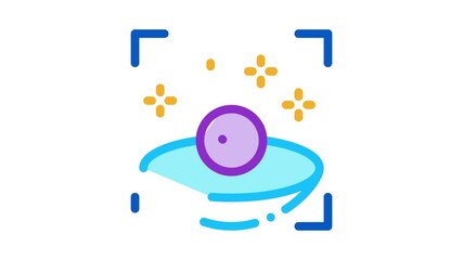 Sticker - medically clean lens Icon Animation. color medically clean lens animated icon on white background