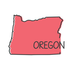 Wall Mural - outline of Oregon map- vector illustration