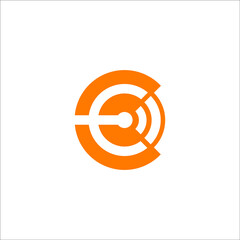 letter C wifi signal logo 