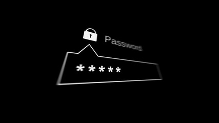 Wall Mural - entering password on a black page on the internet. internet technology safety concept. shallow depth