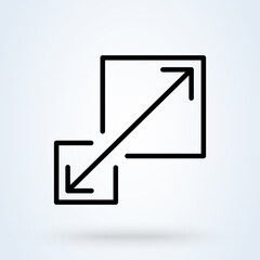 scalability or scalable system line sign icon or logo. scalability concept. scalable or resize windo